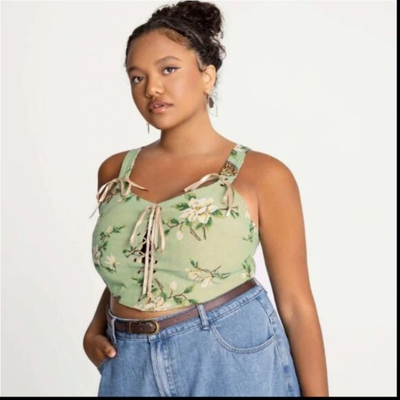 Cider Laceup Corset Tapestry Top in EUC - Picture 13 of 13